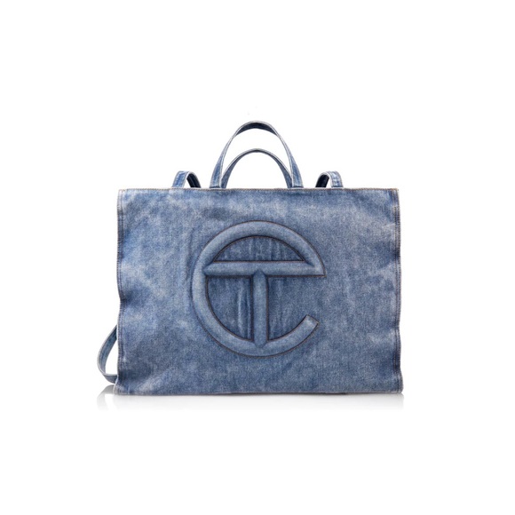Large Telfar Denim Shopper- Blue - Picture 4 of 9